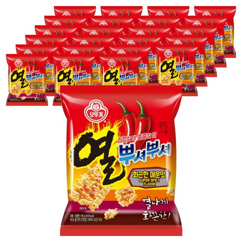 오뚜기 열 뿌셔뿌셔 라면과자 화끈한 매운맛, 90g, 24개
