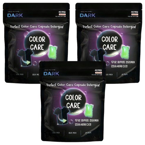 무로 퍼펙트 컬러케어 캡슐세제 다크, 40개입, 3개