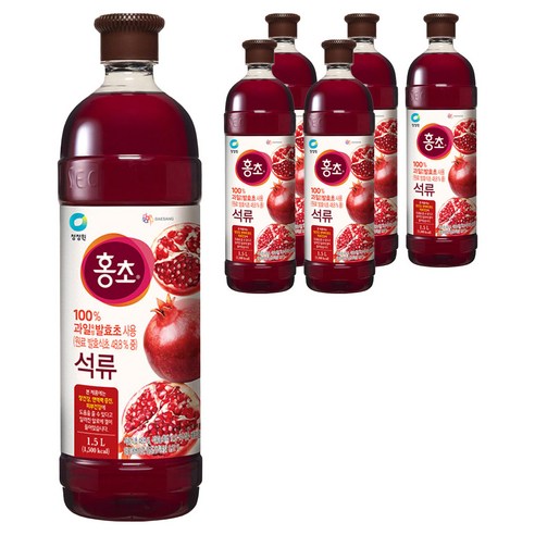 홍초 음용식초 석류, 1.5L, 6개