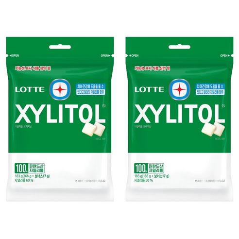 롯데자일리톨 오리지날 껌 리필, 183g, 2개
