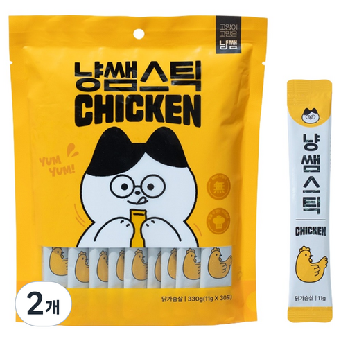 냥쌤 스틱 고양이 짜먹는 간식 30p, 330g, 2개, 닭가슴살