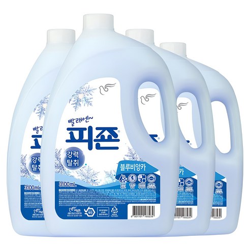 피죤 레귤러 섬유유연제 블루비앙카 본품 3.1L × 4개