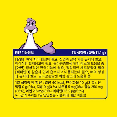 잘크톤 멀티쑥쑥 츄어블정 포도맛 90정, 1개 실사용 후기 | 효과 있을까? - 상품 이미지 3