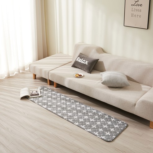 필스틴 무자계 탄소매트 전기장판 크로스 그레이 JJ-6021, 소(70 x 180 cm)