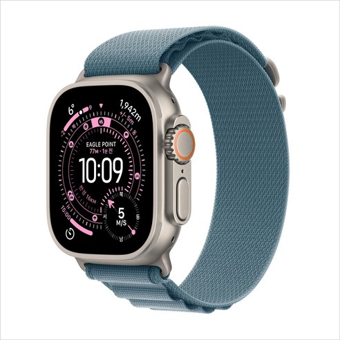 Apple 2025 애플워치 Ultra 3 알파인루프, 49mm, GPS+Cellular, 내추럴/라이트 블루, Large
