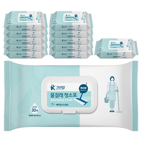 케이크린업 물걸레 청소포 30매, 특대형(38 x 2..., 12개 특대형(38 x 20 cm) × 12개, 특대형(38 x 20 cm) × 12개 섬네일