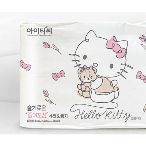ITC 헬로키티 슬기로운 종이포장 천연펄프 4겹 양면더블데코 고급롤화장지 솔직 후기 | 실사용자 리뷰 분석 - 상품 이미지 2