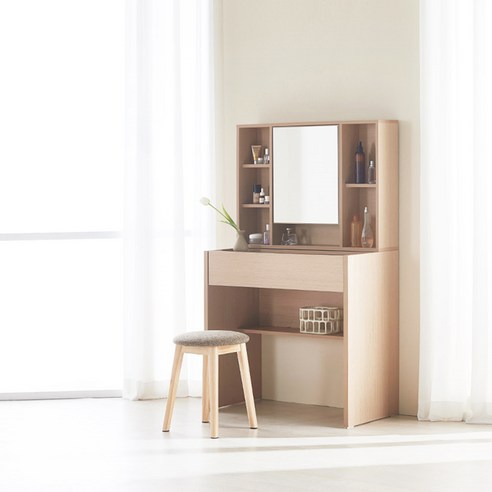 파로마 에일리 수납 화장대 800 + 원목쿠션스툴 방문설치 후기 분석 - 수납 공간 상세 컷