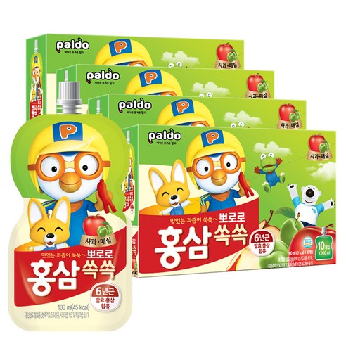 팔도 뽀로로 홍삼쏙쏙 사과매실 1L, 4개 맛있게 먹은 솔직 후기 - 상품 이미지 1