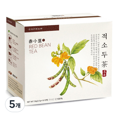 다원식품 적소두차, 3.5g, 16개입, 5개