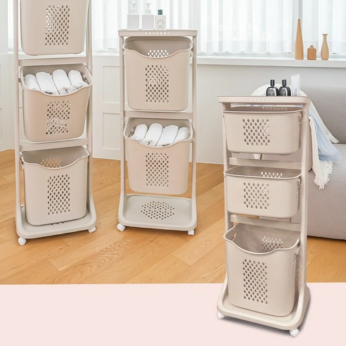 올유리빙 네추럴 빅스윙 빨래 바구니 후기 분석 - 세탁실 배치 예시