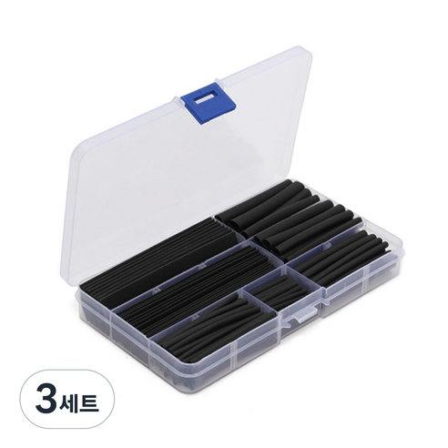 수축 튜브 150p, BLACK, 3세트