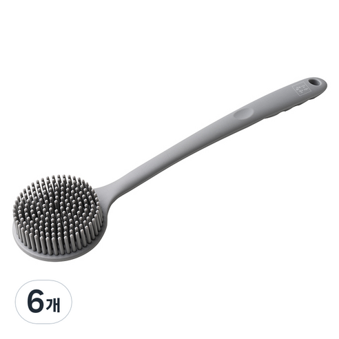 생활공식 저자극 양면형 바디브러쉬, 6개, 1개입, 그레이