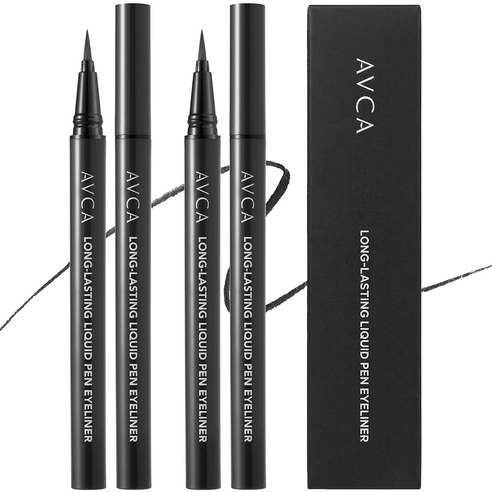 아브카 롱래스팅 리퀴드 펜 아이라이너 0.5g, 2개, 옵시디언 블랙