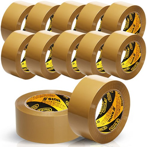 신일테이프 박스테이프 48mm x 80m, 황색, 12개