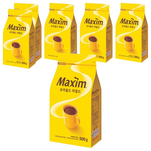 맥심 모카골드 마일드 원두커피, 500g, 1개입, 6개