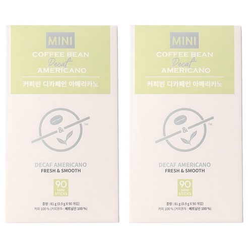 커피빈 디카페인 아메리카노 원두커피믹스, 900mg, 90개입, 2개