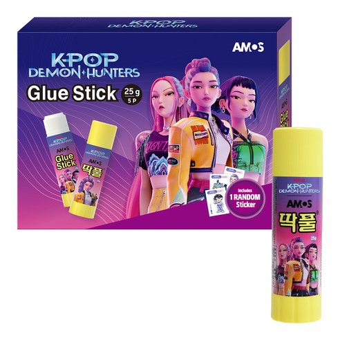 아모스 케이팝 데몬 헌터스 케데헌 헌트릭스 딱풀 25g x 5종 세트, 1세트