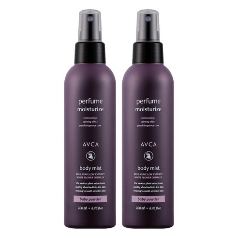 아브카 퍼퓸 바디 미스트 베이비 파우더향, 200ml, 2개