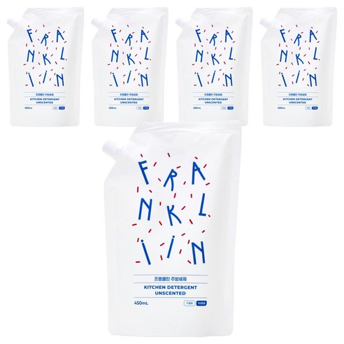 FRANKLIIN 유아용 주방세제 리필, 5개, 450ml