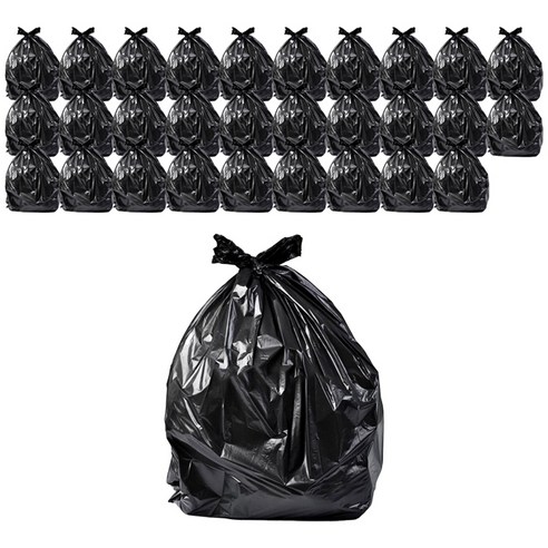 마켓플랜 롤 쓰레기 비닐봉투 블랙, 50L, 200개