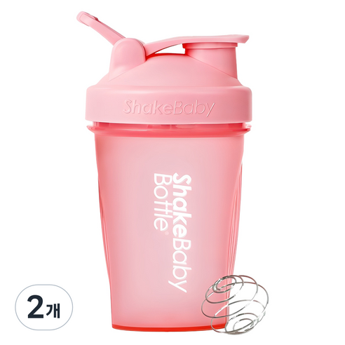 쉐이크베이비 보틀 쉐이커, 핑크, 600ml, 2개