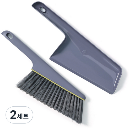 라사노 모래청소 다용도 빗자루 쓰레받이 세트, 2세트, 그레이