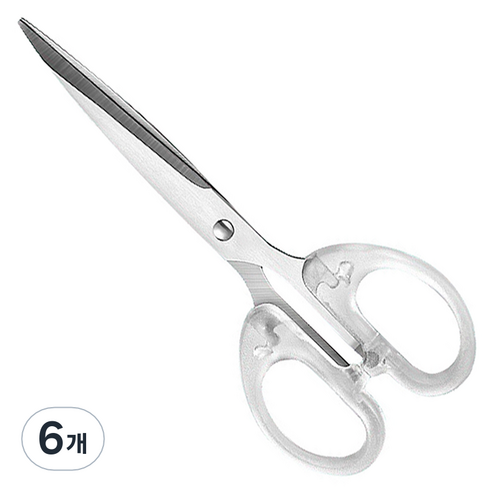 바코젤 투명 손잡이 다용도 가위 16cm, 6개