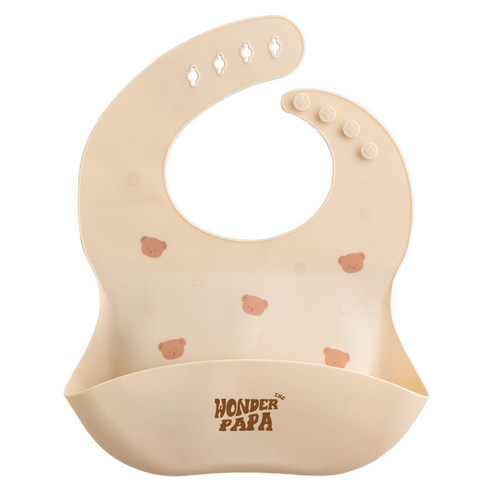 원더파파 유아용 실리콘 방수 이유식 턱받이