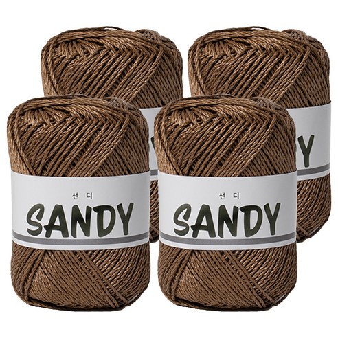 yarna 샌디 뜨개실 50g, 6 브라운, 4개