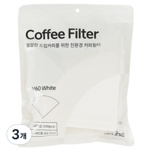 아쿠바 커피필터 CS-V02W, 3개, 100개입