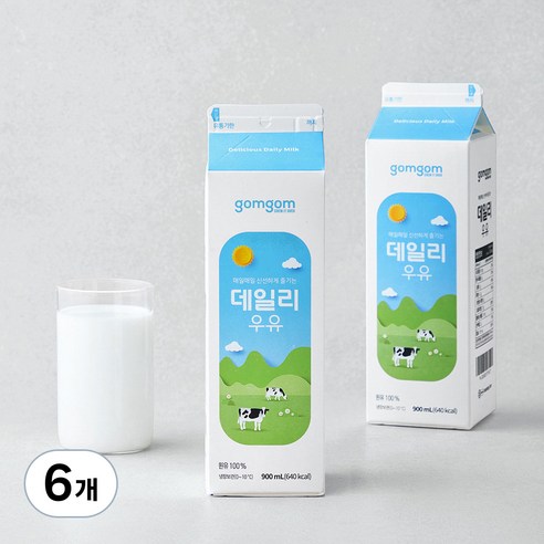 곰곰 데일리 우유, 900ml, 6개