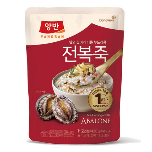 양반 전복 즉석죽, 420g, 3개