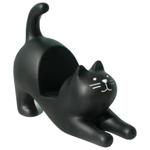 살림만렙 귀여운 고양이 스마트폰 거치대, 검둥이, 1개