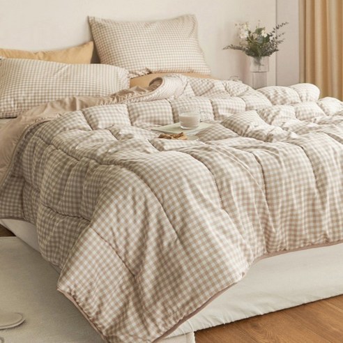 쁘리엘르 데일리체크 항균 워싱 차렵이불 세트 후기 분석 - 베개 커버 세트 구성