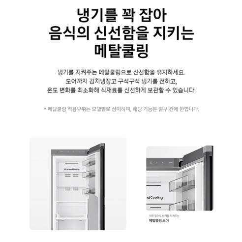 [색상선택형] 삼성전자 비스포크 348L 스탠드형 1도어 냉장고 김치플러스 키친핏 좌열림 방문설치 이미지 3