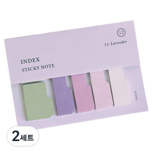 아이코닉 인덱스 점착 메모지 30p 세트 05-12, 12 LAVENDER, 2세트