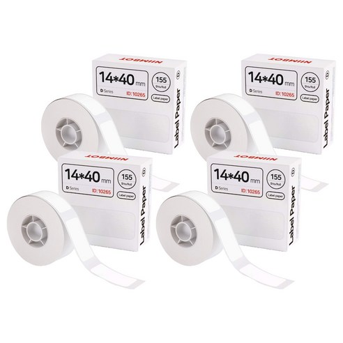 님봇 D11 / D110 전용 프린터 라벨지 화이트 14 x 40 mm, 155개, 4개