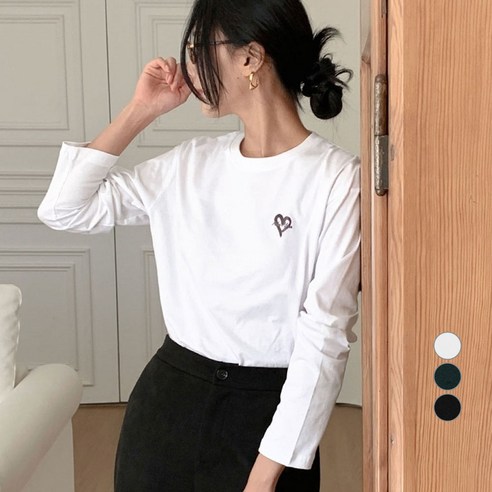 아피나르 여성용 릴렉스드핏 그래픽 긴팔 순면 티셔츠
