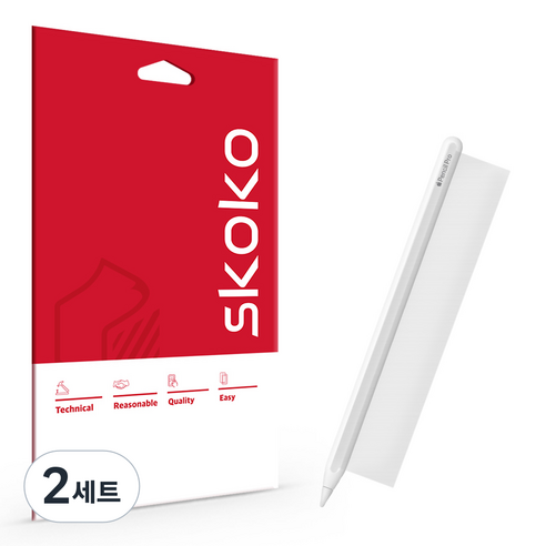 스코코 애플펜슬 프로 무광 전신 외부보호필름 세트, 2세트