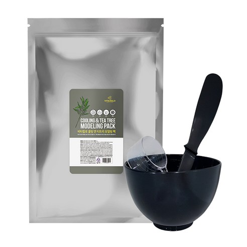 비타할로 쿨링 앤 티트리 모델링 팩 1KG + 팩도구 3종 세트 솔직 후기 | 피부 타입별 분석 - 상품 이미지 1