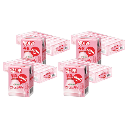 빙그레 딸기맛 우유 MiNi, 120ml, 96개