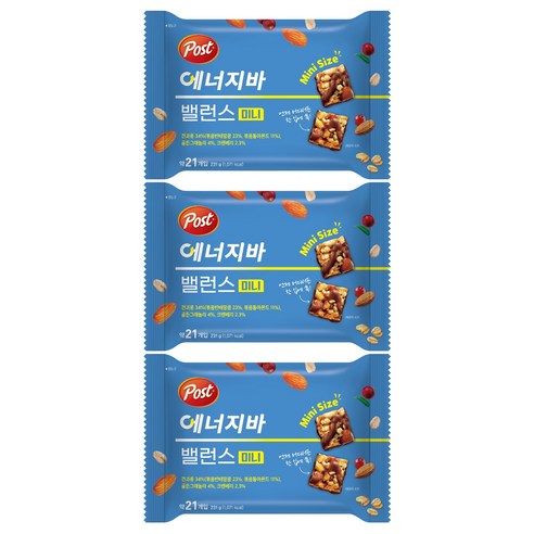 포스트 밸런스 미니 에너지바 231g, 3개 맛있게 먹은 솔직 후기 썸네일