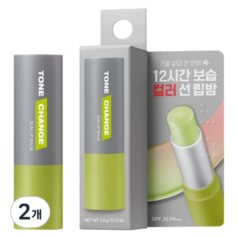 닥터지 포 맨 톤 체인지 선 립밤 3.6g, 2개