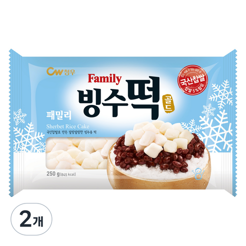 청우식품 패밀리 빙수떡골드, 250g, 2개