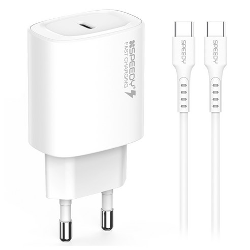 스피디 Gan 20W PD 초고속 충전기+25W C to C 케이블
