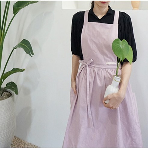 잇츠온 코튼 파스텔 원피스 앞치마 이미지 3