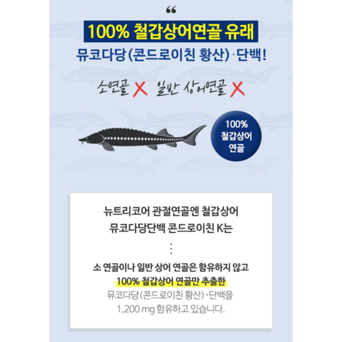 뉴트리코어 관절연골엔 철갑상어 뮤코다당단백 콘드로이친K + 쇼핑백 450정, 1개 이미지 4