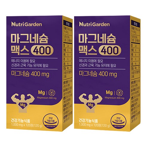 뉴트리가든 마그네슘 맥스400, 120정, 2개