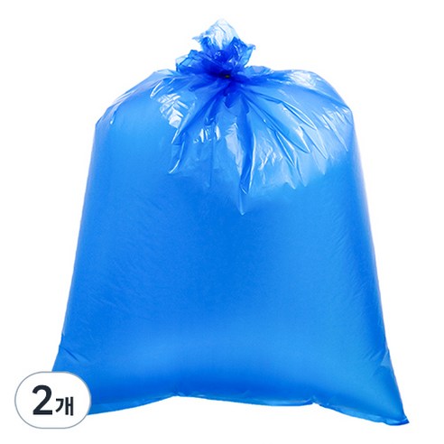 생활미소 분리수거 비닐봉투 평판 청색 100매, 50L, 2개